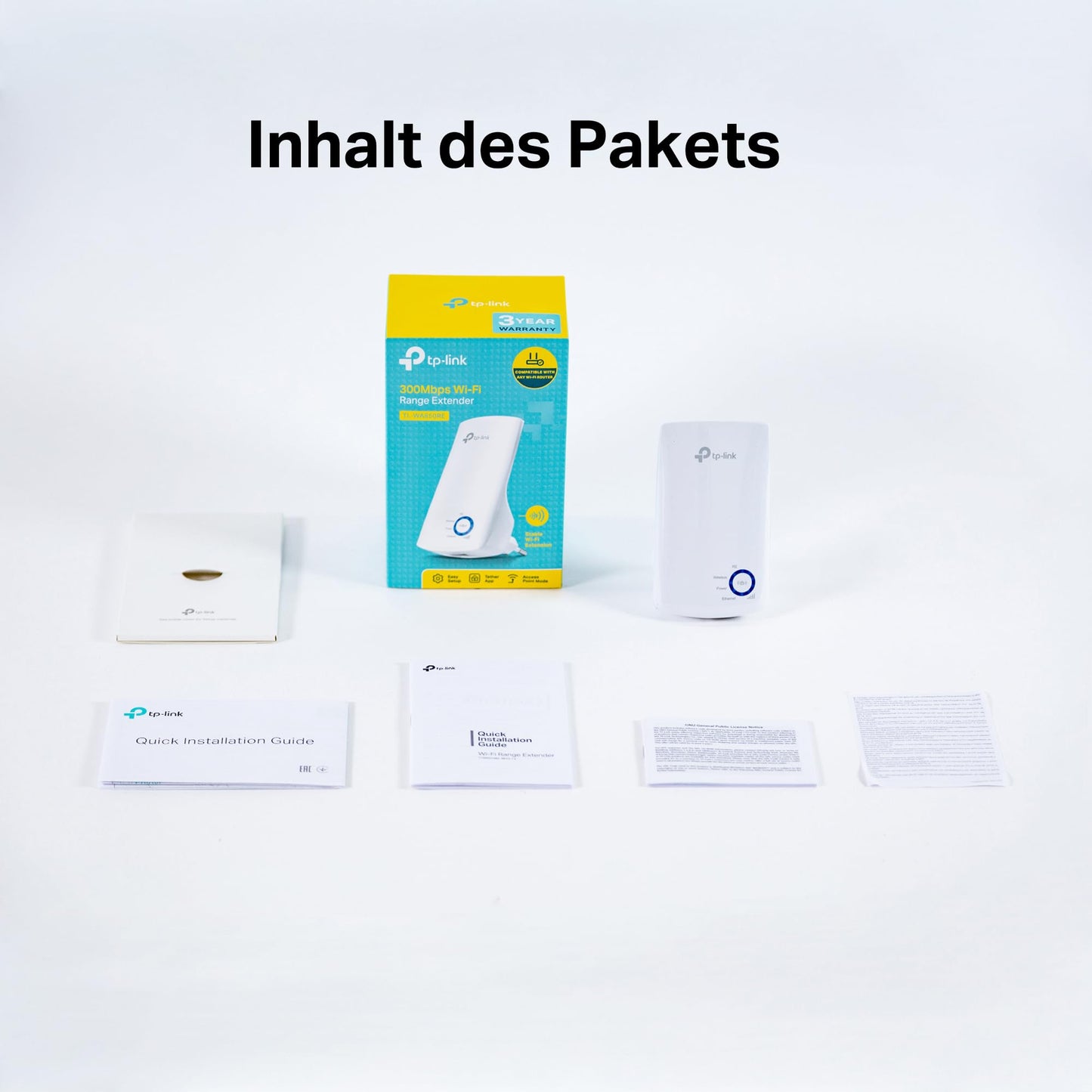 TP-Link TL-WA850RE WLAN Repeater 300 Mbit/s, mit App-Steuerung & Ethernet-Port, Weiß