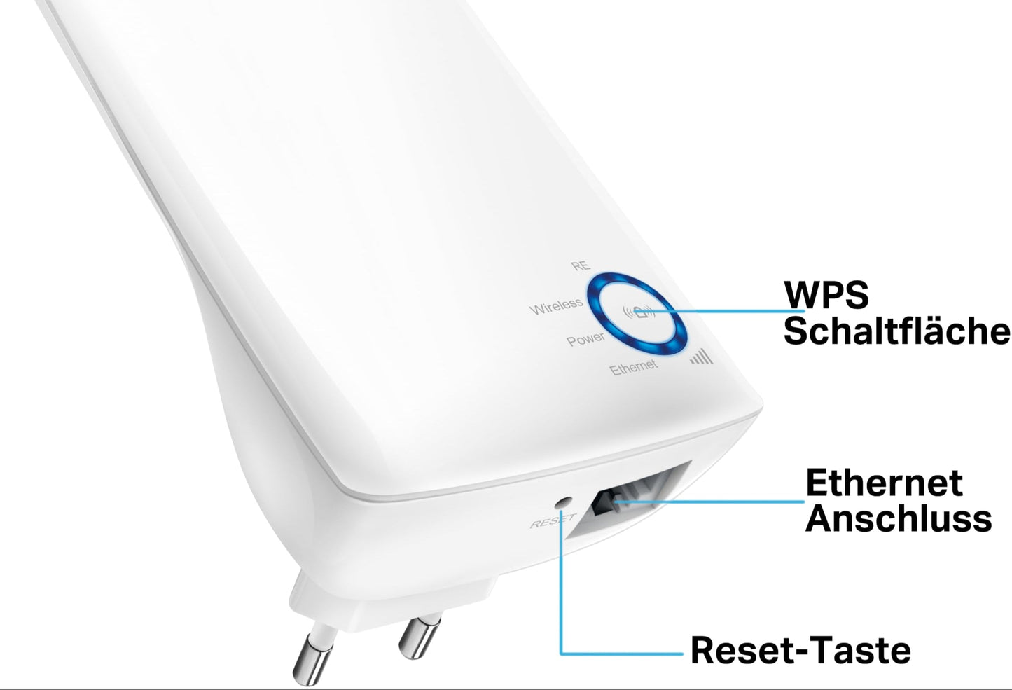 TP-Link TL-WA850RE WLAN Repeater 300 Mbit/s, mit App-Steuerung & Ethernet-Port, Weiß